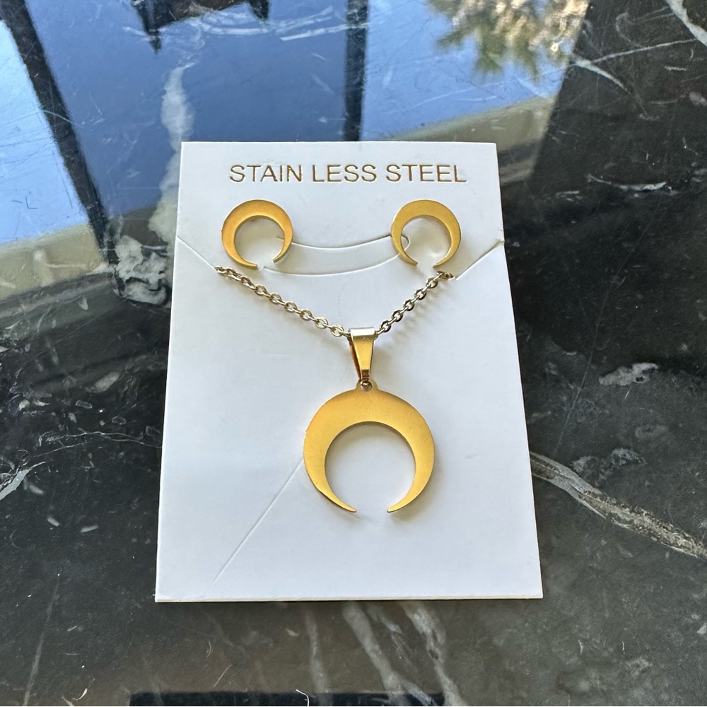 - GOLD MOON ♡ Stainless Steel SET - Picture 3 of 5